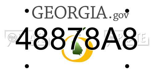 48878A8 Georgia License Plate