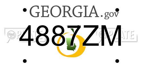 4887ZM Georgia License Plate