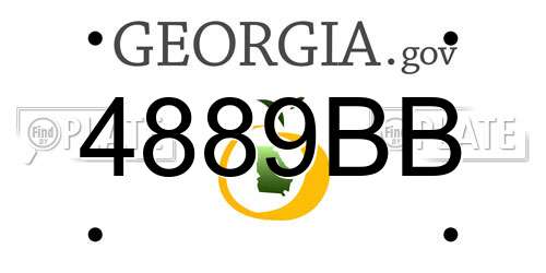 4889BB Georgia License Plate