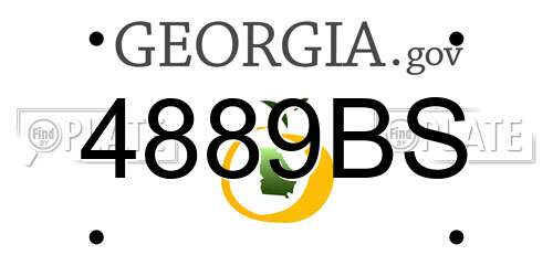 4889BS Georgia License Plate