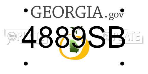 4889SB Georgia License Plate
