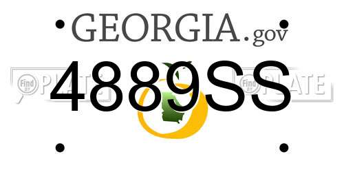 4889SS Georgia License Plate