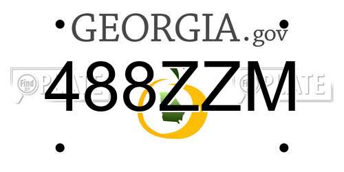 488ZZM Georgia License Plate