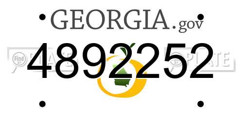 4892252 Georgia License Plate