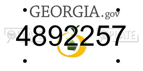4892257 Georgia License Plate