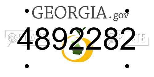 4892282 Georgia License Plate