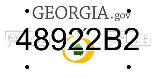 48922B2 Georgia License Plate