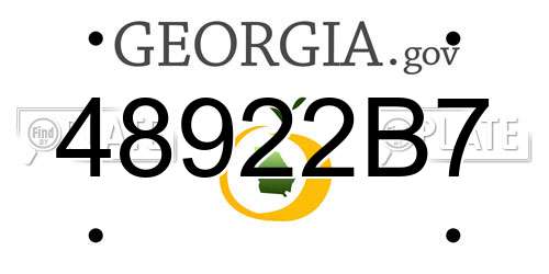 48922B7 Georgia License Plate