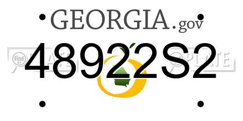 48922S2 Georgia License Plate