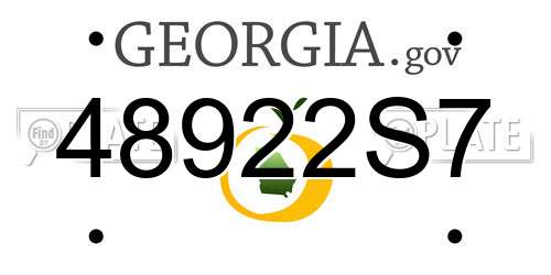48922S7 Georgia License Plate