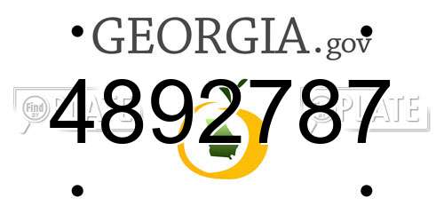 4892787 Georgia License Plate