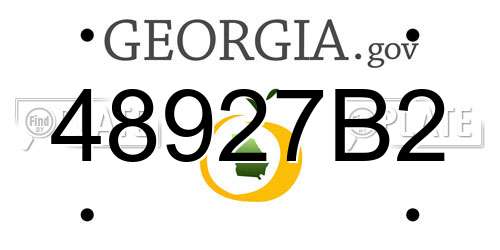 48927B2 Georgia License Plate