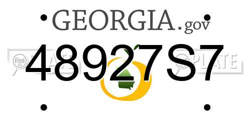 48927S7 Georgia License Plate