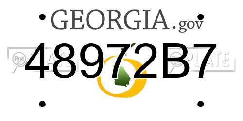 48972B7 Georgia License Plate