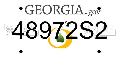 48972S2 Georgia License Plate