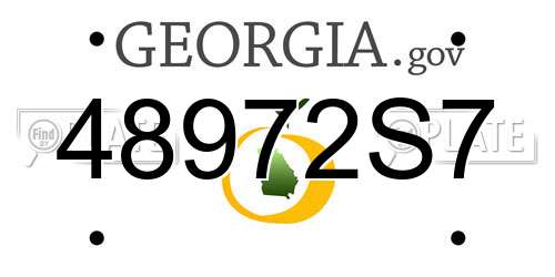 48972S7 Georgia License Plate