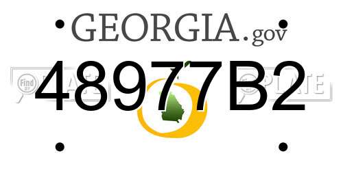 48977B2 Georgia License Plate
