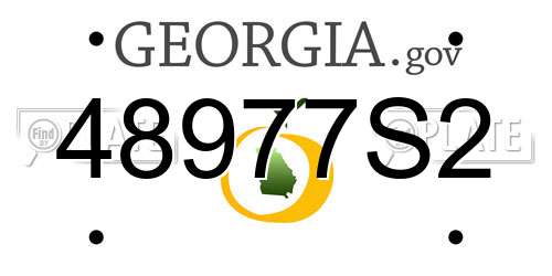 48977S2 Georgia License Plate