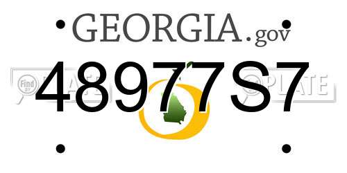 48977S7 Georgia License Plate