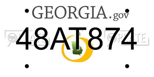 48AT874 Georgia License Plate