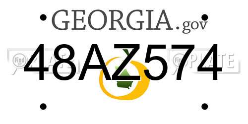48AZ574 Georgia License Plate
