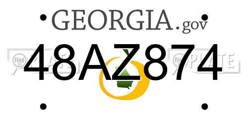 48AZ874 Georgia License Plate