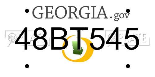 48BT545 Georgia License Plate