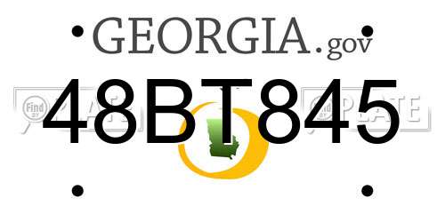 48BT845 Georgia License Plate