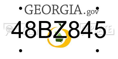 48BZ845 Georgia License Plate