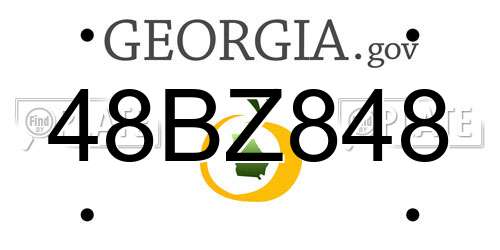 48BZ848 Georgia License Plate