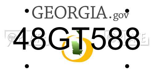 48GT588 Georgia License Plate