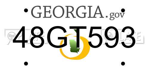 48GT593 Georgia License Plate