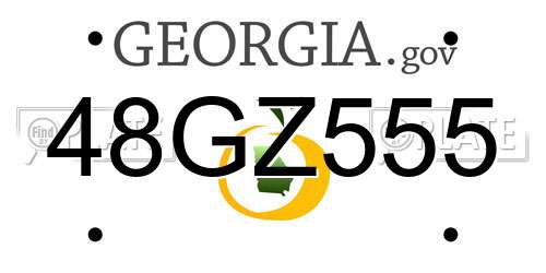 48GZ555 Georgia License Plate