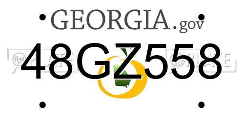 48GZ558 Georgia License Plate