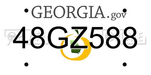 48GZ588 Georgia License Plate