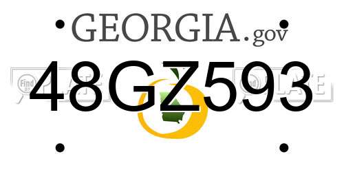 48GZ593 Georgia License Plate