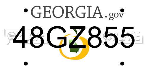 48GZ855 Georgia License Plate
