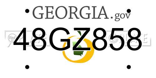 48GZ858 Georgia License Plate