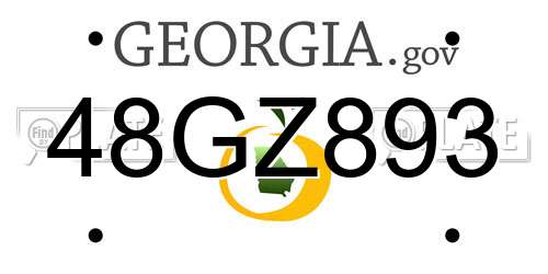 48GZ893 Georgia License Plate