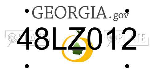 48LZ012 Georgia License Plate