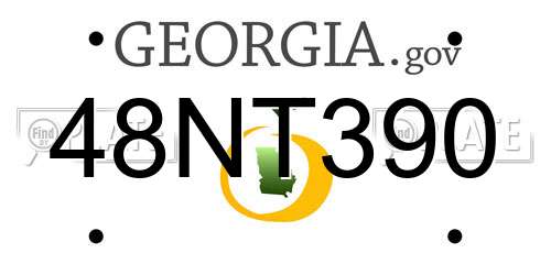 48NT390 Georgia License Plate