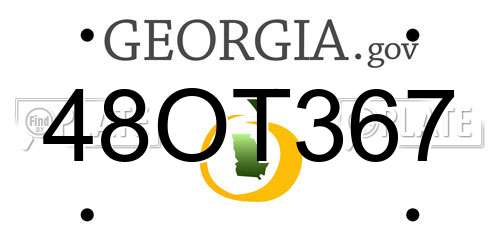48OT367 Georgia License Plate
