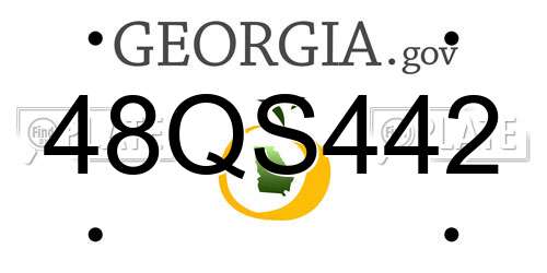 48QS442 Georgia License Plate