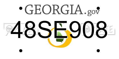 48SE908 Georgia License Plate