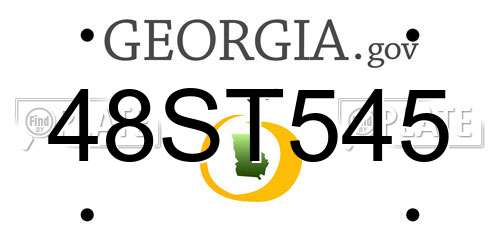 48ST545 Georgia License Plate