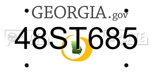 48ST685 Georgia License Plate
