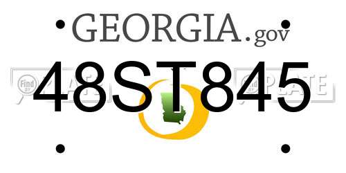 48ST845 Georgia License Plate