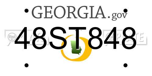 48ST848 Georgia License Plate