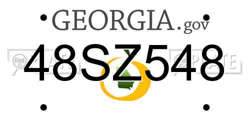 48SZ548 Georgia License Plate