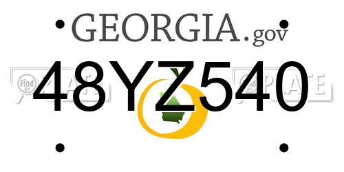 48YZ540 Georgia License Plate